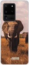 Samsung Galaxy S20 Ultra Hoesje Transparant TPU Case - Elephants #ffffff