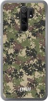 Xiaomi Redmi 9 Hoesje Transparant TPU Case - Digital Camouflage #ffffff