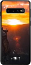 Samsung Galaxy S10 Hoesje TPU Case - Rock Formation Sunset #ffffff