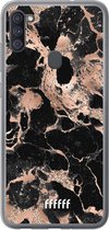 Samsung Galaxy A11 Hoesje Transparant TPU Case - Rose Gold Marble #ffffff