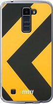 LG K10 (2016) Hoesje Transparant TPU Case - Safety Stripes #ffffff