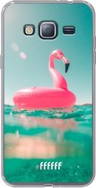 Samsung Galaxy J3 (2016) Hoesje Transparant TPU Case - Flamingo Floaty #ffffff