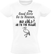 Good girls go to heaven, bad girls go to The Hague dames t-shirt | den haag | ado | Wit