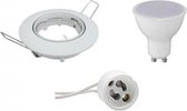 LED Spot Set - GU10 Fitting - Inbouw Rond - Glans Wit - 8W - Natuurlijk Wit 4200K - Kantelbaar Ø82mm