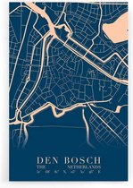 Walljar - Stadskaart Den Bosch Centrum VI - Muurdecoratie - Poster met lijst