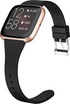 Shop4 - Fitbit Versa Bandje - Siliconen Dun Zwart