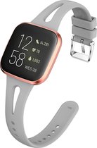 Shop4 - Geschikt voor Fitbit Versa Bandje - Siliconen Dun Gespleten Grijs