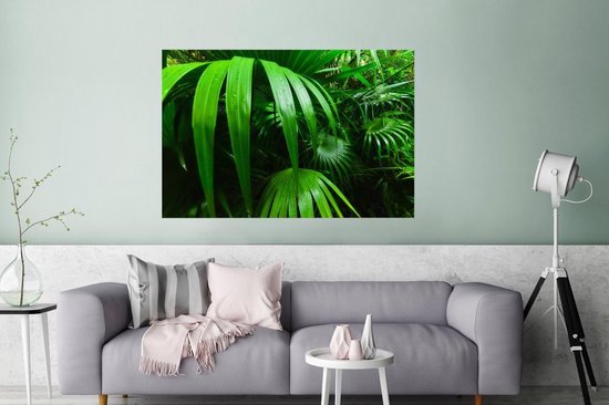 Poster Feuilles de palmier dans la jungle 150x75 cm - Tirage photo sur Poster (décoration murale salon / chambre)