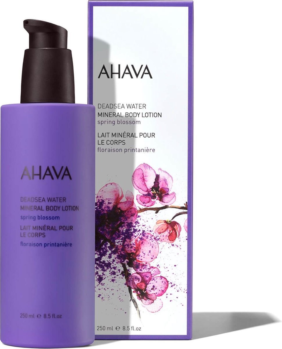 Goedkoopste AHAVA Mineraal Bodylotion - Lente bloesem | Hele Dag Hydratatie & Huidtextuur Verfijning | Helpt tegen Uitdroging | Lotion voor dames & heren | Moisturizer voor een droge huid & gezicht - 250ml