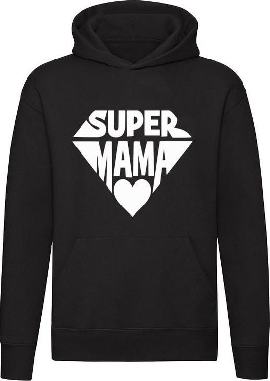 Super mama schild Sweater - moederdag - lief - mama - moeder - oma - grappig - cadeau - unisex - trui - sweater - capuchon