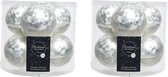 12x stuks kerstballen wit ijslak van glas 8 cm - mat en glans - Kerstversiering/boomversiering