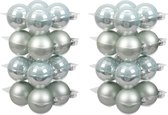 32x stuks kerstversiering kerstballen mintgroen (oyster grey) van glas - 8 cm - mat/glans - Kerstboomversiering