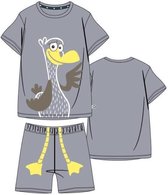 Woody pyjama jongens/heren - grijs melange - zeemeeuw - 211-1-PLE-Z/148 - maat 116