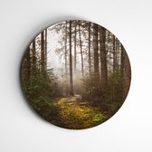 IDecorate - Schilderij - Fairytale Forest Horst Natuurprint - Groen, Bruin, Geel En Oranje - 60 X 60 Cm