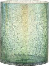 J-Line Windlicht Crackle Glas Groen Large