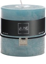 J-Line cilinderkaars - azuur - 80U - 6 stuks
