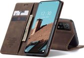 Xiaomi Mi 10T Pro/Mi 10T Bookcase hoesje - CaseMe - Effen Donkerbruin - Kunstleer