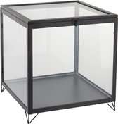 J-Line Glazen Box Vierkant Glas/Metal Zwart