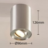 Arcchio - plafondlamp - 1licht - Aluminium - H: 12.5 cm - GU10 - geborsteld aluminium - A++
