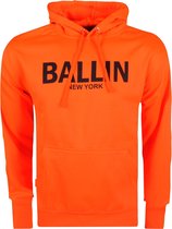 Ballin - Heren Hoodie - Sweat - Neon Oranje - Zwart