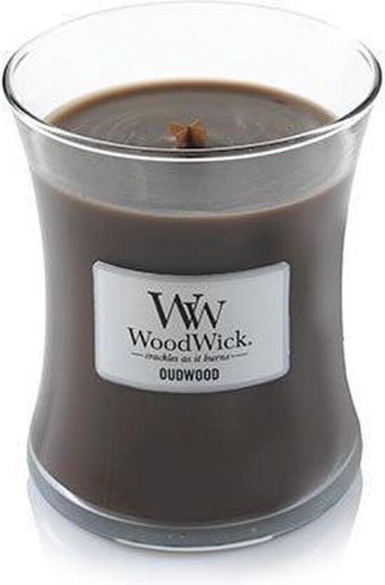 WoodWick Hourglass Medium Geurkaars - Oudwood - Woodwick