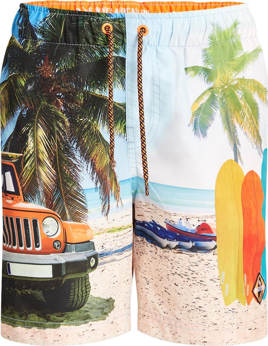 WE Fashion Jongens zwembroek met stranddessin