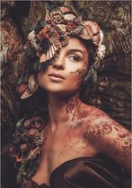Dark Flower Women Plexiglas 80x120 cm luxury wanddecoratie