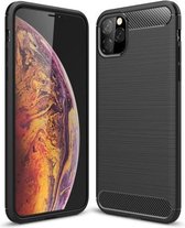 TPU-hoesje van koolstofvezel met geborstelde textuur voor iPhone 11 Pro (zwart)