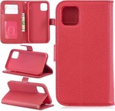Voor iPhone 11 Lychee Texture Horizontale Flip Leather Case met houder & kaartsleuven & portemonnee & fotolijst (rood)