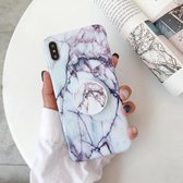 Glanzende marmeren opvouwbare beugel TPU-hoesje voor iPhone X / XS (Z22)