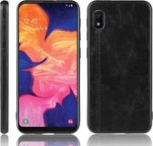 Voor Galaxy A10e Schokbestendig Naaien Koe Patroon Huid PC + PU + TPU Case (Zwart)