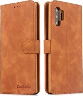 Voor Galaxy Note 10+ Diaobaolee Pure Fresh Texture Horizontale Flip Leather Case, met houder & kaartsleuf & portemonnee & fotolijst (geel)