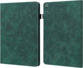 Pauwpatroon met reliëf TPU + PU horizontaal leren flip-hoesje met houder & kaartsleuven & portemonnee & slaap- / wekfunctie voor iPad 10.2 / 10.2 (2020) (groen)