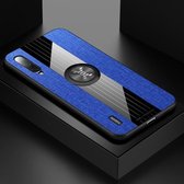 Voor Xiaomi Mi CC9 XINLI Stikstof Textuur Schokbestendig TPU beschermhoes met ringhouder (blauw)