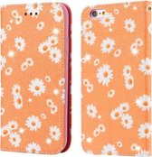 Voor iPhone 6 Plus Glinsterende Daisy Magnetische Horizontale Flip Leren Case met Houder & Kaartsleuven & Fotolijst (Oranje)