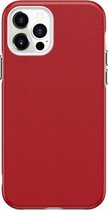 Zakelijke stijl PU + pc-beschermhoes voor iPhone 12/12 Pro (rood)