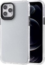 Transparant glitterpoeder TPU + pc-hoesje met afneembare knoppen voor iPhone 12 mini (zwart)