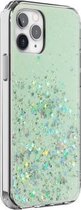 Stars Pattern Dropping Glue TPU schokbestendige beschermhoes voor iPhone 12 Pro Max (groen)