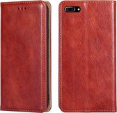 Voor iPhone 7 Plus / 8 Plus PU + TPU Gloss Oil Effen Kleur Magnetische Horizontale Flip Leren Case met Houder & Kaartsleuf & Portemonnee (Bruin)