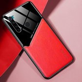 Voor Xiaomi Redmi Note 8T All-inclusive leer + beschermhoes van organisch glas met metalen ijzeren plaat (rood)