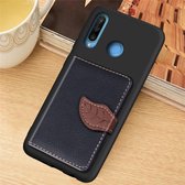 Leaf Buckle Litchi Texture Card Holder PU + TPU Case met Card Slot & Holder & Wallet & Photo Frame voor Huawei Nove 4E / P30 Lite (Zwart)