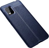 Voor Geschikt voor Xiaomi 10 Lite Litchi Texture TPU schokbestendige hoes (marineblauw)