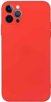 Rechte rand effen kleur TPU schokbestendig hoesje voor iPhone 12 Pro Max (rood)