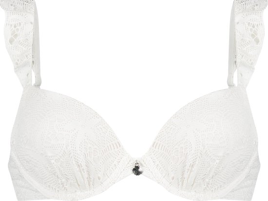 Hunkemöller Dames Badmode Voorgevormde bikinitop Etta Crochet - Wit - maat B80 | bol.com