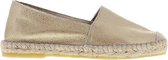 Tango | Vera 1-d soft gold metallic leather flat basic espadrille - natural outsole | Maat: 36
