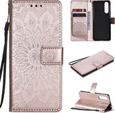 Voor Sony Xperia5 II Sun Embossing Pattern Horizontale Flip Leather Case met Card Slot & Holder & Wallet & Lanyard (Rose Gold)