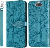 Voor Sony Xperia 8 Life of Tree Embossing Pattern Horizontale Flip lederen tas met houder & kaartsleuf & portemonnee & fotolijst & lanyard (meerblauw)