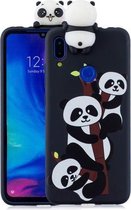 Voor Xiaomi Redmi 7 schokbestendige cartoon TPU beschermhoes (drie panda's)