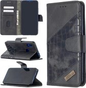 Voor xiaomi redmi 7 bijpassende kleur krokodil textuur horizontale flip pu lederen tas met portemonnee & houder & kaartsleuven (zwart)