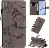 Voor Xiaomi Mi 9 Pro Pressed Printing Butterfly Pattern Horizontale Flip PU lederen tas met houder & kaartsleuven & portemonnee & lanyard (grijs)